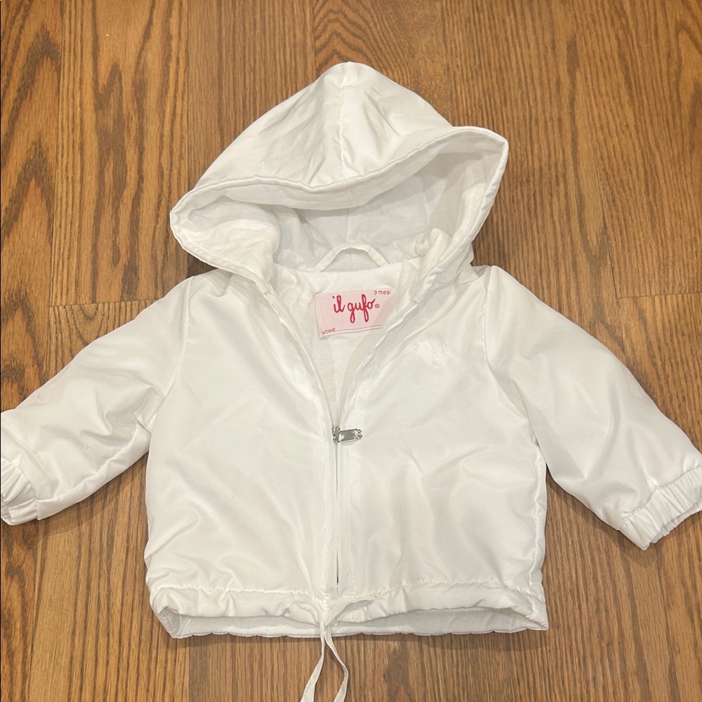Il Gufo White baby jacket 3M